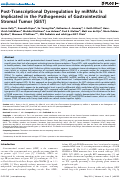 Cover page: Post-transcriptional dysregulation by miRNAs is implicated in the pathogenesis of gastrointestinal stromal tumor [GIST].