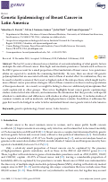 Cover page: Genetic Epidemiology of Breast Cancer in Latin America