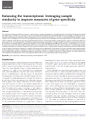 Cover page: Balancing the transcriptome: leveraging sample similarity to improve measures of gene specificity