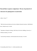 Cover page: Beyond Linear Sequence Comparisons: The use of genome-level characters for phylogenetic 
reconstruction