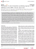 Cover page: Mechanism of action biomarkers predicting response to AKT inhibition in the I-SPY 2 breast cancer trial.