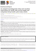 Cover page: An adapted transdiagnostic sleep and circadian intervention for adults with excess weight and suboptimal sleep health: pilot study results.