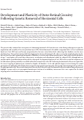 Cover page: Development and Plasticity of Outer Retinal Circuitry Following Genetic Removal of Horizontal Cells