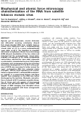 Cover page: Biophysical and atomic force microscopy characterization of the RNA from satellite tobacco mosaic virus