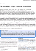 Cover page: The Retinal Basis of Light Aversion in Neonatal Mice.