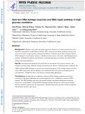 Cover page: Aberrant DNA damage response and DNA repair pathway in high glucose conditions.