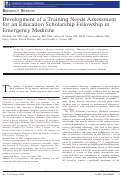 Cover page: Development of a Training Needs Assessment for an Education Scholarship Fellowship in Emergency Medicine
