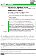Cover page: Melarsomine suppresses canine osteosarcoma cell survival via inhibition of Hedgehog-GLI signaling