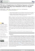 Cover page: The Role of Neighborhood Air Pollution Exposure on Somatic Non-Small Cell Lung Cancer Mutations in the Los Angeles Basin (2013–2018)