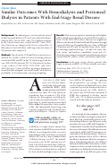 Cover page: Similar Outcomes With Hemodialysis and Peritoneal Dialysis in Patients With End-Stage Renal Disease