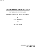 Cover page: The Impact of 401(k) Plans on Retirement