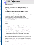 Cover page: Prognostic value of coronary artery calcium score for the prediction of atherosclerotic cardiovascular disease in participants with suspected nonalcoholic hepatic steatosis: Results from the multi-ethnic study of atherosclerosis