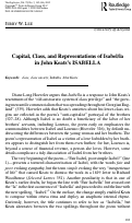 Cover page: Capital, Class, and Representations of Isabel/la in John Keats's ISABELLA