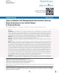 Cover page: Type 2 Diabetes Self-Management Interventions Among Asian Americans in the United States: A Scoping Review.