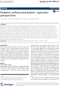 Cover page: Pediatric asthma and autism—genomic perspectives