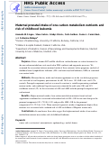 Cover page: Maternal prenatal intake of one-carbon metabolism nutrients and risk of childhood leukemia