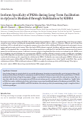 Cover page: Isoform Specificity of PKMs during Long-Term Facilitation in Aplysia Is Mediated through Stabilization by KIBRA