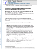 Cover page: Community Engagement and Venue-Based Sampling in Adolescent Male Sexually Transmitted Infection Prevention Research