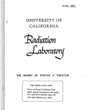 Cover page: THE MASSES OF POSITIVE K PARTICLES