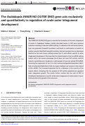 Cover page: The Arabidopsis INNER NO OUTER (INO) gene acts exclusively and quantitatively in regulation of ovule outer integument development