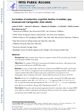 Cover page: Correlates of Subjective Cognitive Decline in Lesbian, Gay, Bisexual, and Transgender Older Adults