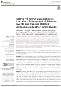 Cover page: COVID-19 mRNA Vaccination in Lactation: Assessment of Adverse Events and Vaccine Related Antibodies in Mother-Infant Dyads