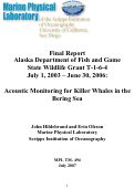Cover page of Acoustic Monitoring for Killer Whales in the Bering Sea