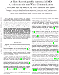 Cover page: A New Reconfigurable Antenna MIMO Architecture for mmWave Communication