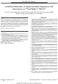 Cover page: Incidental Detection of Head and Neck Squamous Cell Carcinoma on 68Ga-PSMA-11 PET/CT.