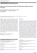 Cover page: Same-Sex Sexual Attraction Does Not Spread in Adolescent Social Networks