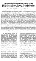 Cover page: Latency of Systemic Infection in YoungField-Grown Sweet Orange Trees Following Graft-Inoculation with Citrus tristeza virus