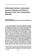 Cover page: Rethinking Cherokee Acculturation: Agrarian Capitalism and Women's Resistance to the Cult of Domesticity, 1800-1838