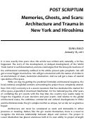 Cover page: Post Scriptum: Memories, Ghosts, and Scars: Architecture and Trauma in New York and Hiroshima