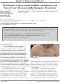 Cover page: Identification of Spontaneous Shoulder Hemarthrosis with Point-of-Care Ultrasound in the Emergency Department