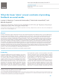 Cover page: What the brain ‘Likes’: neural correlates of providing feedback on social media