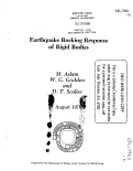 Cover page: EARTHQUAKE ROCKING RESPONSE OF RIGID BODIES