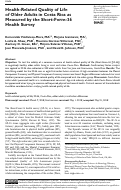 Cover page: Health-Related Quality of Life of Older Adults in Costa Rica as Measured by the Short-Form-36 Health Survey