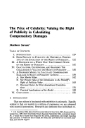 Cover page: The Price of Celebrity: Valuing the Right of Publicity in Calculating Compensatory Damages