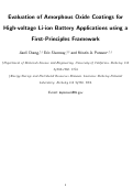 Cover page: Evaluation of Amorphous Oxide Coatings for High-Voltage Li-Ion Battery Applications Using a First-Principles Framework