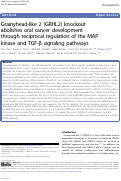 Cover page: Grainyhead-like 2 (GRHL2) knockout abolishes oral cancer development through reciprocal regulation of the MAP kinase and TGF-β signaling pathways