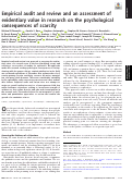 Cover page: Empirical audit and review and an assessment of evidentiary value in research on the psychological consequences of scarcity.