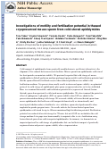 Cover page: Investigations of motility and fertilization potential in thawed cryopreserved mouse sperm from cold-stored epididymides