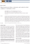 Cover page: Hypertension prevalence, awareness, and control in Arab countries: a systematic review.