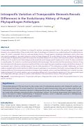 Cover page: Intraspecific Variation of Transposable Elements Reveals Differences in the Evolutionary History of Fungal Phytopathogen Pathotypes.