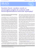 Cover page: Random forest: random results or meaningful insights for patients with facioscapulohumeral muscular dystrophy?