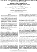 Cover page: Keep Calm and Learn the Language: Do Multilinguals Have Lower Intolerance ofUncertainty than Monolinguals?