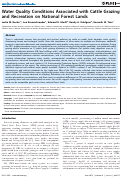 Cover page: Water Quality Conditions Associated with Cattle Grazing and Recreation on National Forest Lands