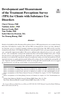 Cover page: Development and Measurement of the Treatment Perceptions Survey (TPS) for Clients with Substance Use Disorders