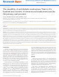 Cover page: The durability of oral diabetic medications: Time to A1c baseline and a review of common oral medications used by the primary care provider.