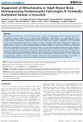 Cover page: Impairment of Mitochondria in Adult Mouse Brain Overexpressing Predominantly Full-Length, N-Terminally Acetylated Human α-Synuclein